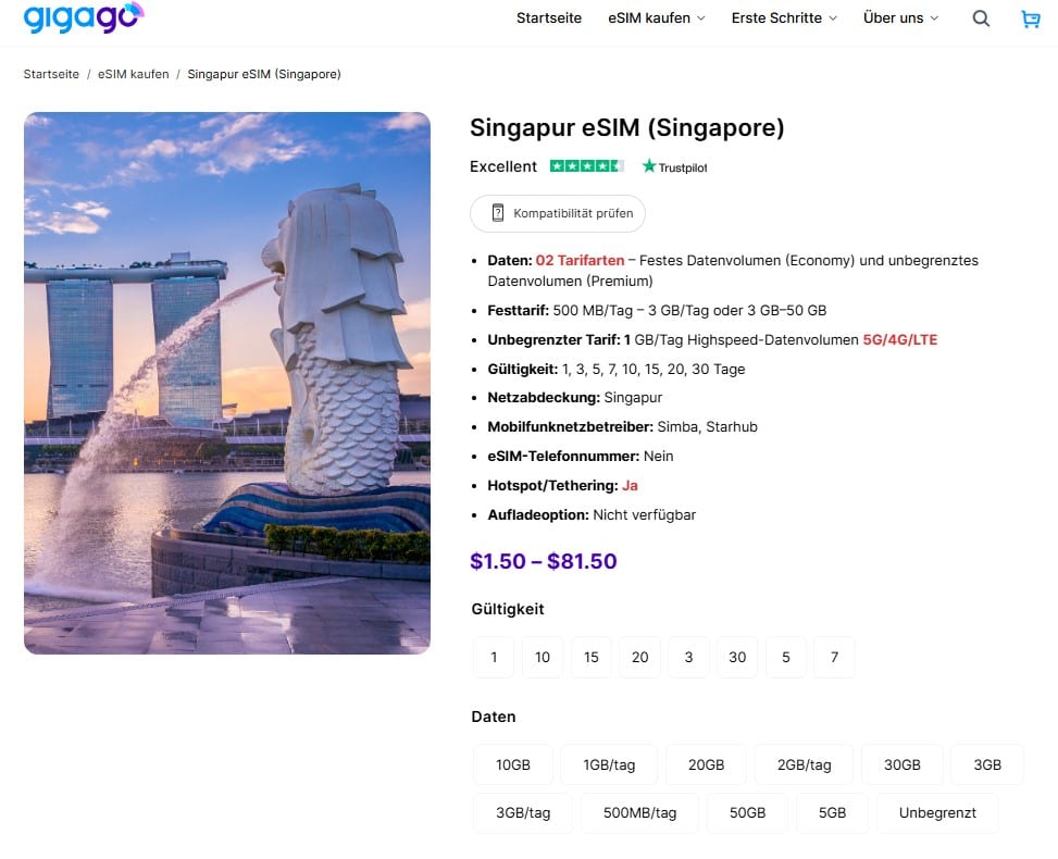 Die Changi Flughafen SIM-Karte ist ein guter Ersatz für eine physische SIM-Karte.

