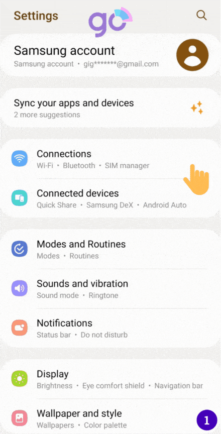 삼성 기기에서 eSIM QR 코드 설치 안내