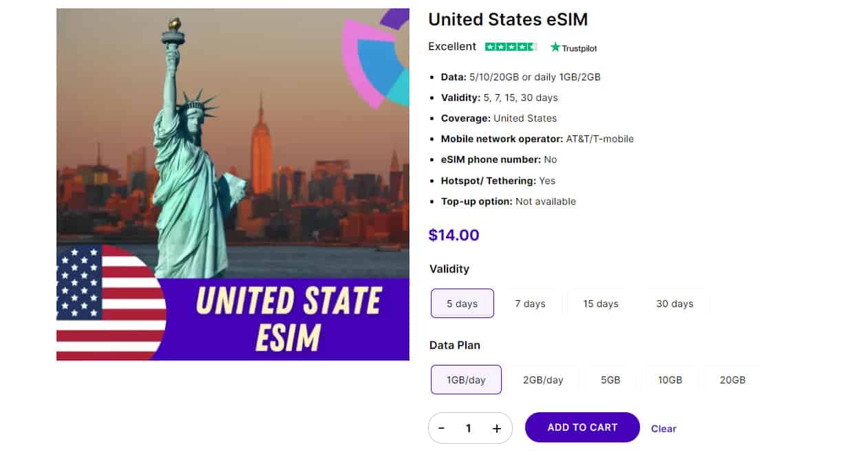 Gigago USA eSIM - best plans eSIM for USA