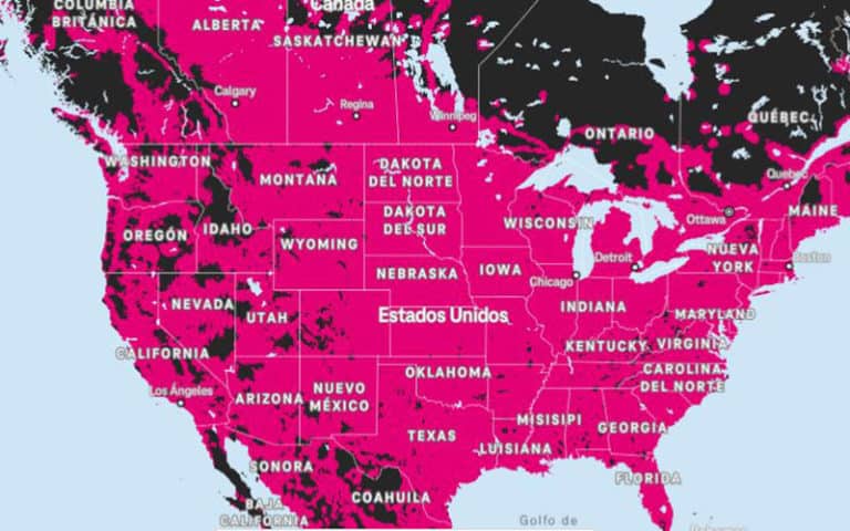 T-Mobile’s 4G, LTE coverage map in the U.S