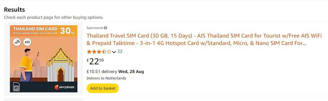 Buy Thailand SIM card online