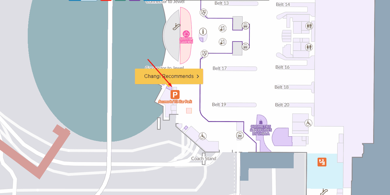 Changi Recommends map store at terminal 1 at Singapore Changi Airport