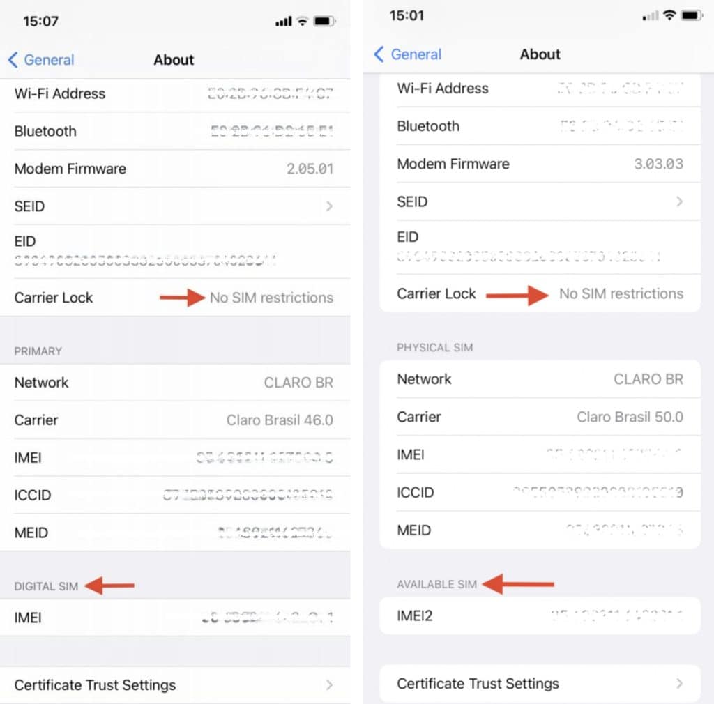 How to check if my ios device supports esim