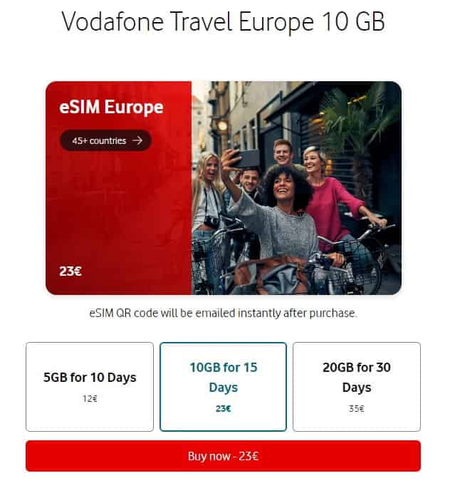 Germany Vodafone plan data 