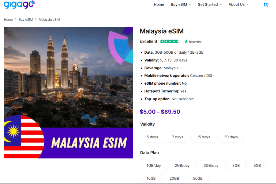 GIGAGO eSIM - Mobile Internet in Malaysia