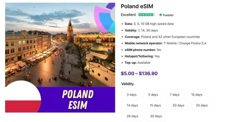 Gigago eSIM Poland - Poland SIM cards