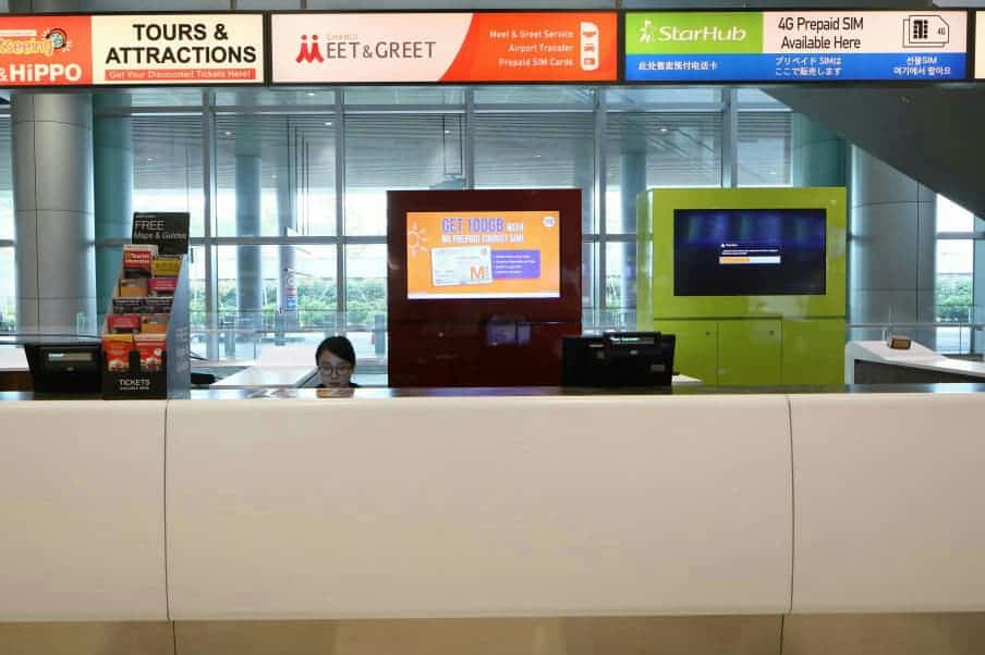 Kiosk selling SIM Card at Changi airport