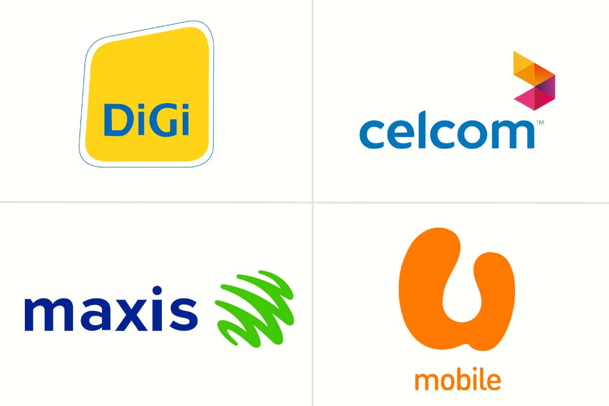 four major mobile network carriers in Malaysia