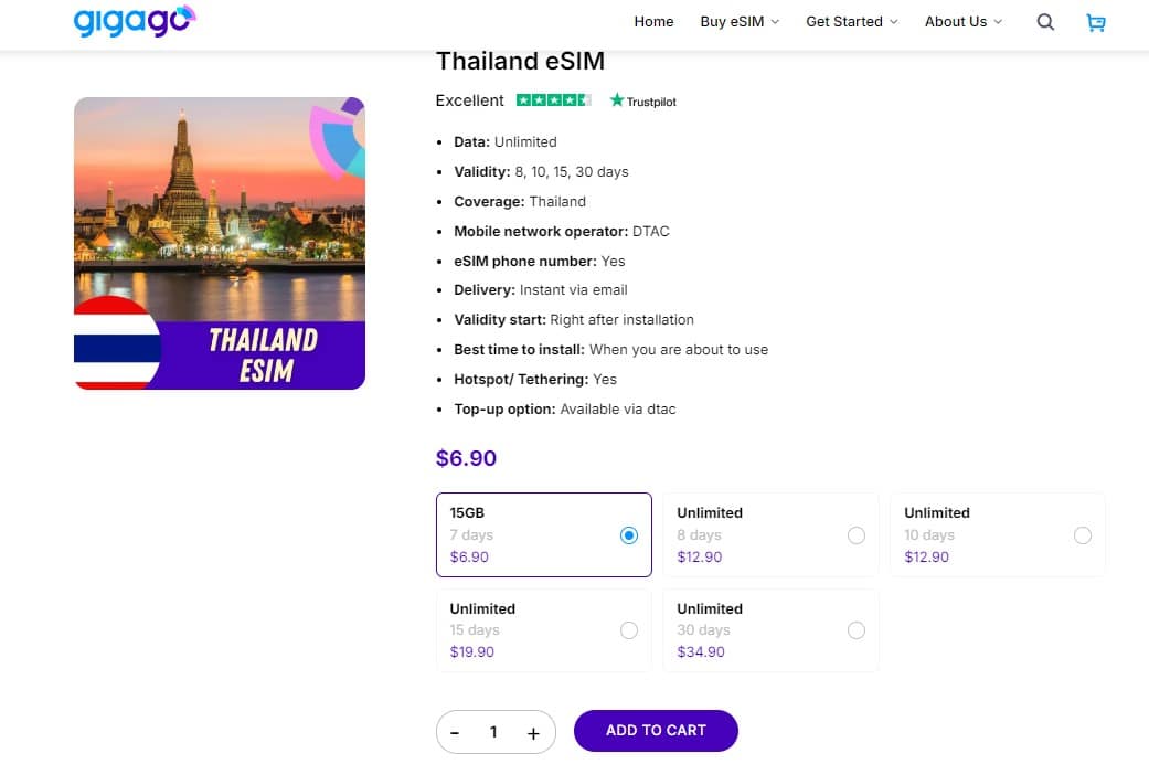 Buy Thailand eSIM as alternative to Thailand SIM card