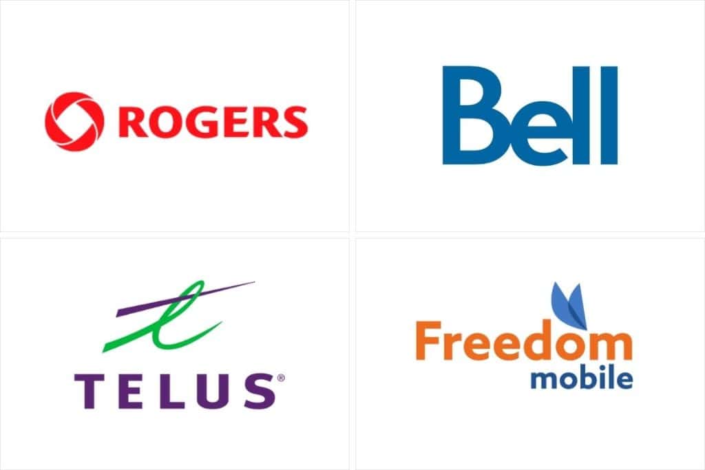 Rogers, Bell, Telus, and Freedom are the four major mobile carriers in Canada