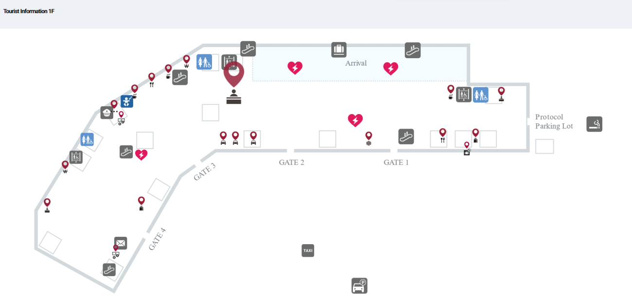 Tourist information desk location at Jeju airport