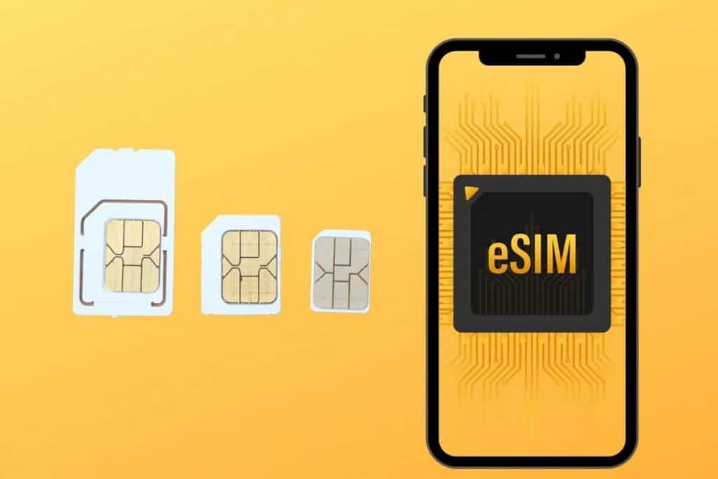Physical SIM card and eSIM in the UK