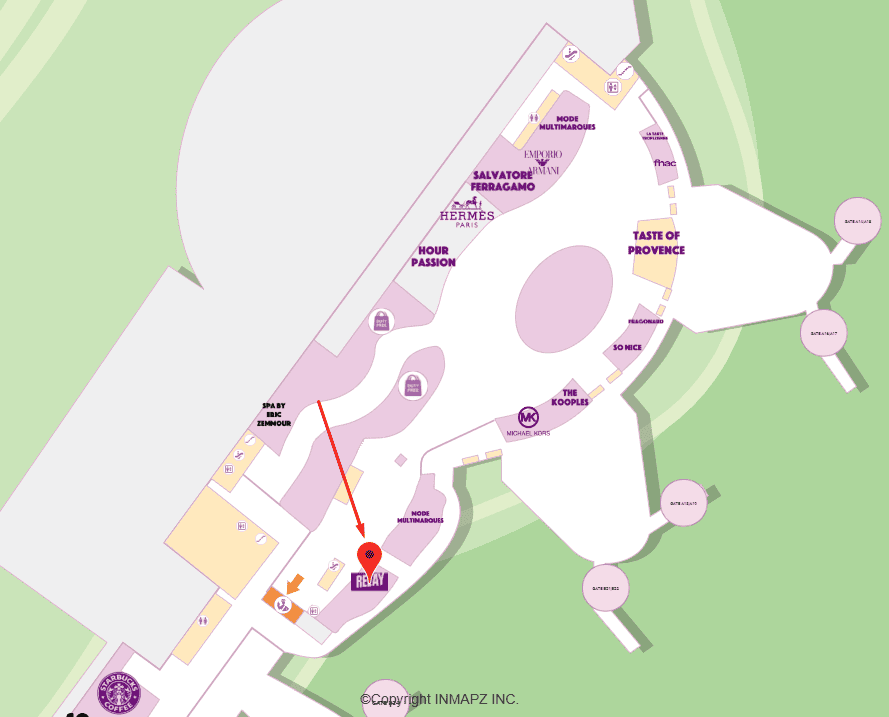 Relay map store at Terminal 2/F2/Departure at NCE airport