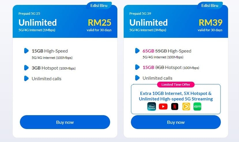 Celcomdigi SIM plans for tourists