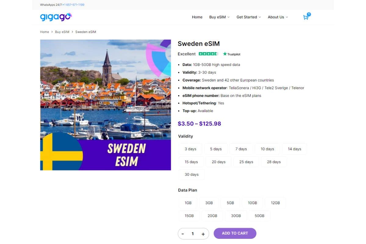  Gigago offers affordable eSIM plans for travelers visiting Sweden