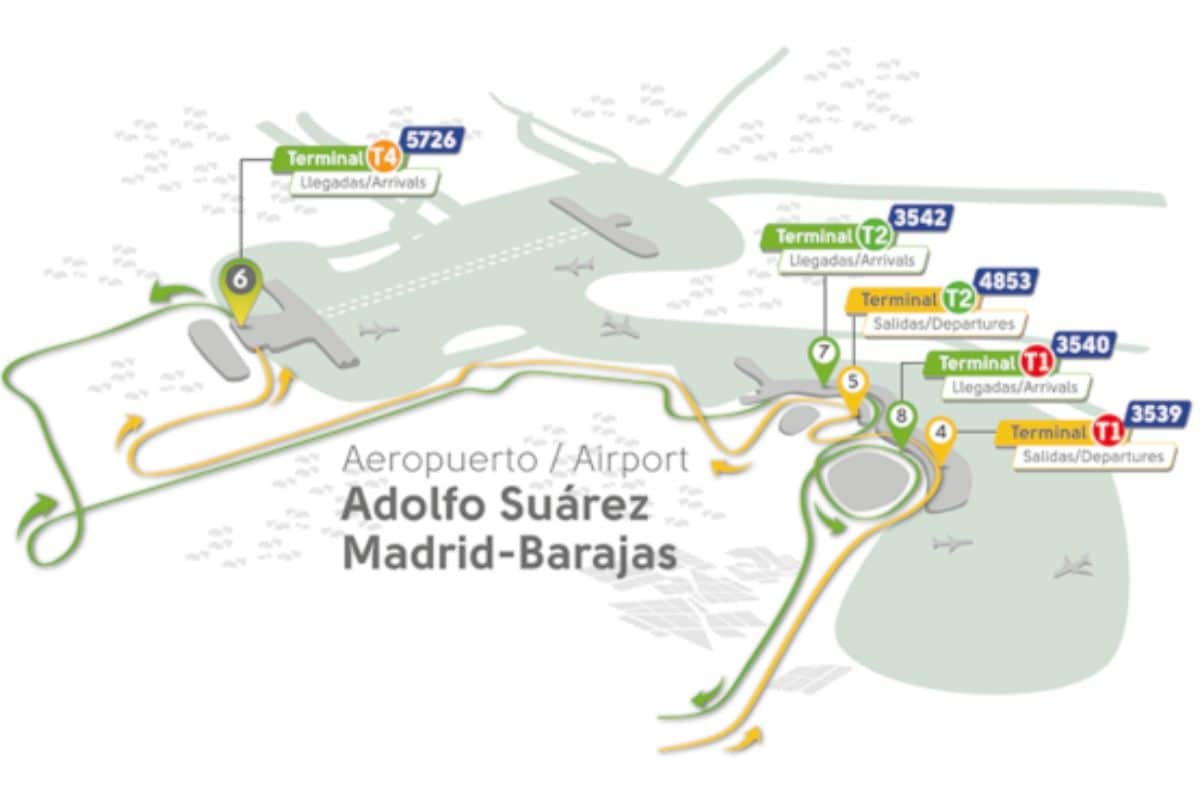 Madrid airport map