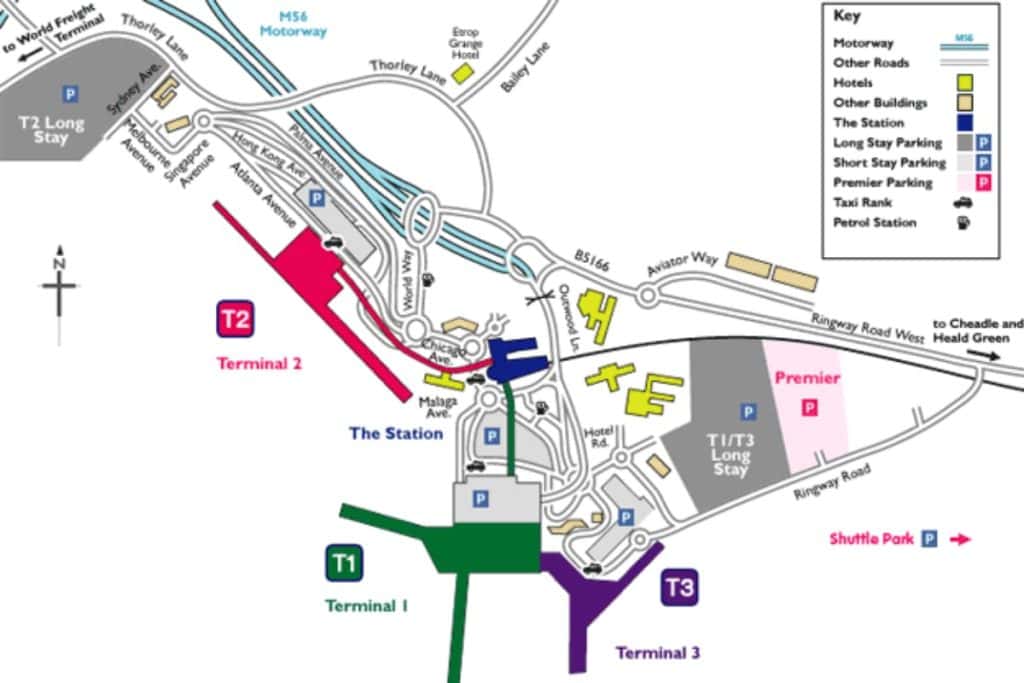 Manchester Airport map