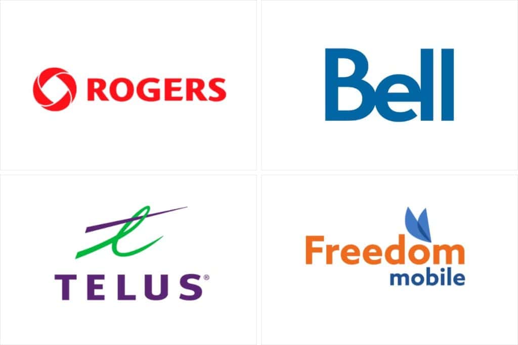 Rogers, Telus, Bell, and Freedom are the four main mobile network providers in Canada