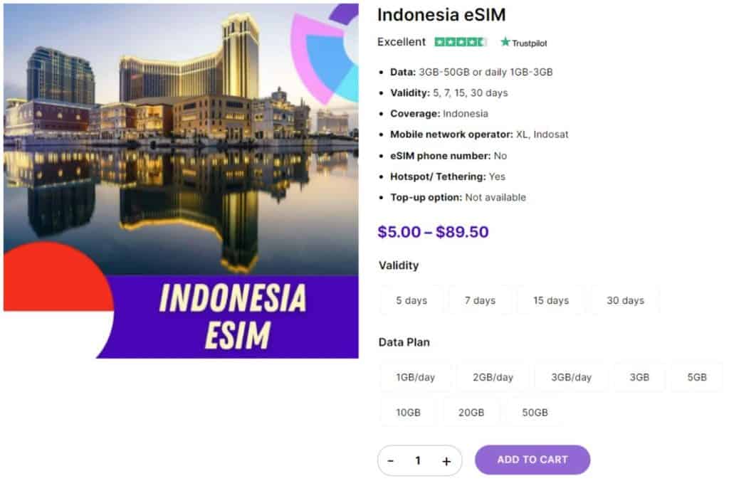 Indonesia eSIM by Gigago