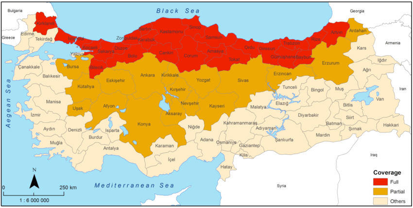 Coverage of Mobile Internet in Turkey (Source: nPerf)