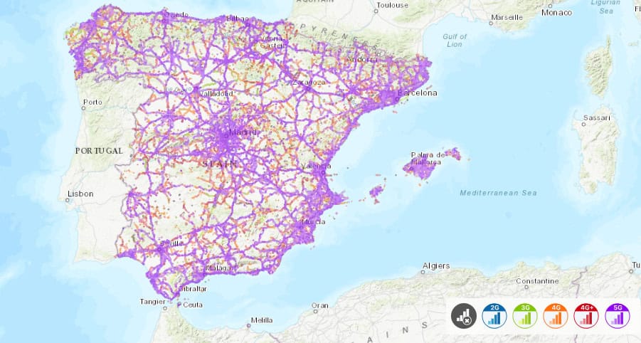 Movistar Spain coverage map