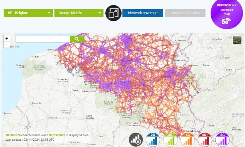 Orange offers comprehensive coverage across Belgium