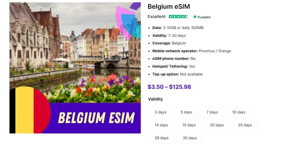 Belgium eSIM by Gigago - use Orange Belgium 