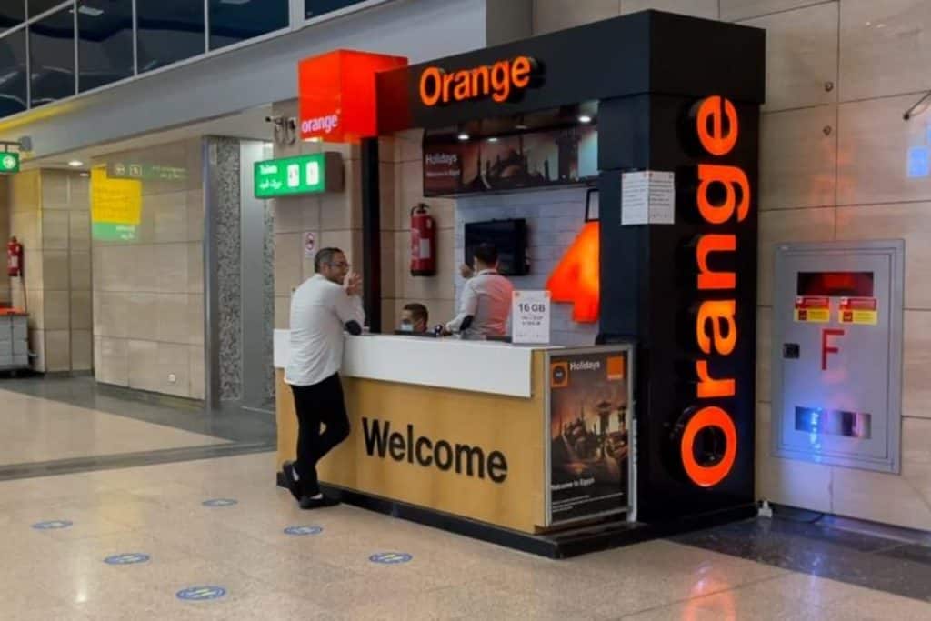 A Kiosk of Orange at Cairo Airport in Egypt 