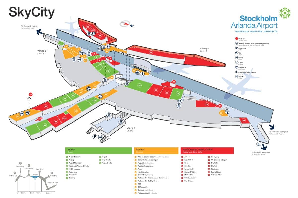 Stockholm Arlanda airport map