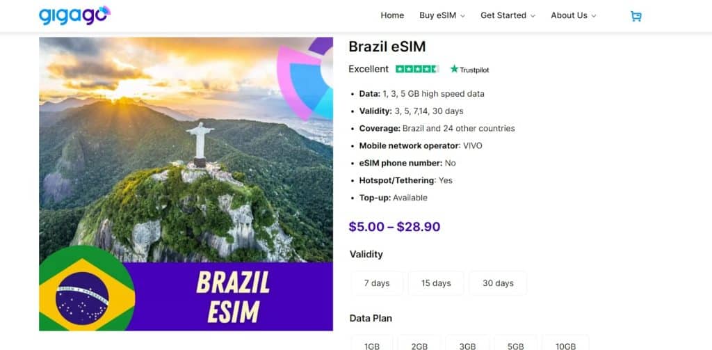 Gigago Subscription for SIM in Brazil