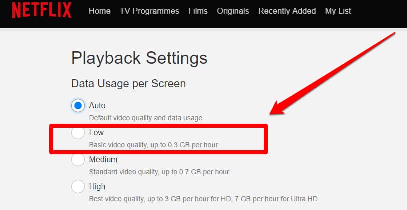 How to save data when streaming Netflix - adjust video quality settings