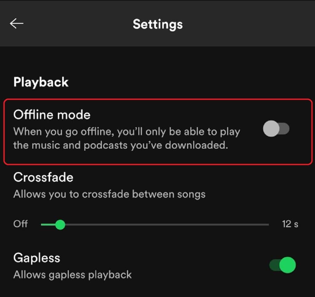 Use offline mode - how much data Spotify use