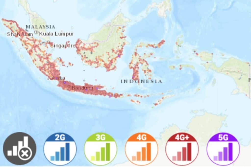 Indosat coverage map. Source: nPerf