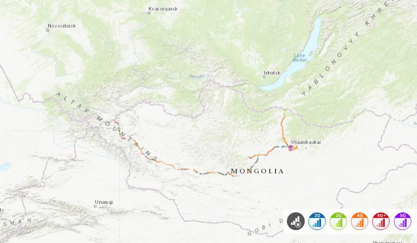 Mobicom Mongolia coverage map