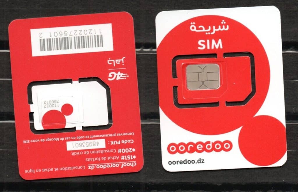A Ooredoo SIM Card