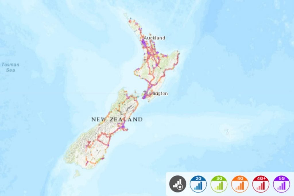Coverage map of One in New Zealand