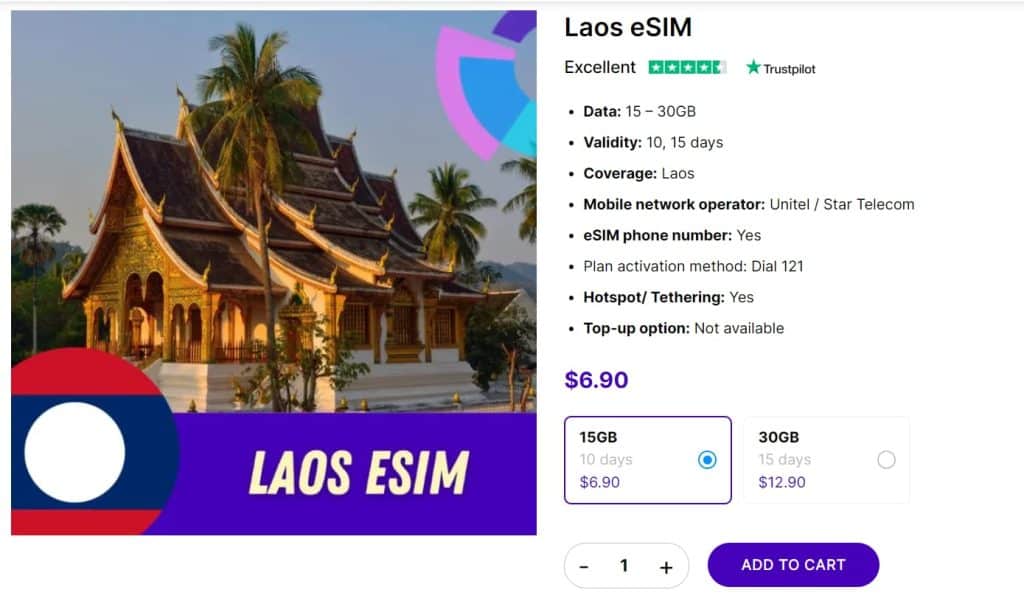 Gigago's Laos eSIM