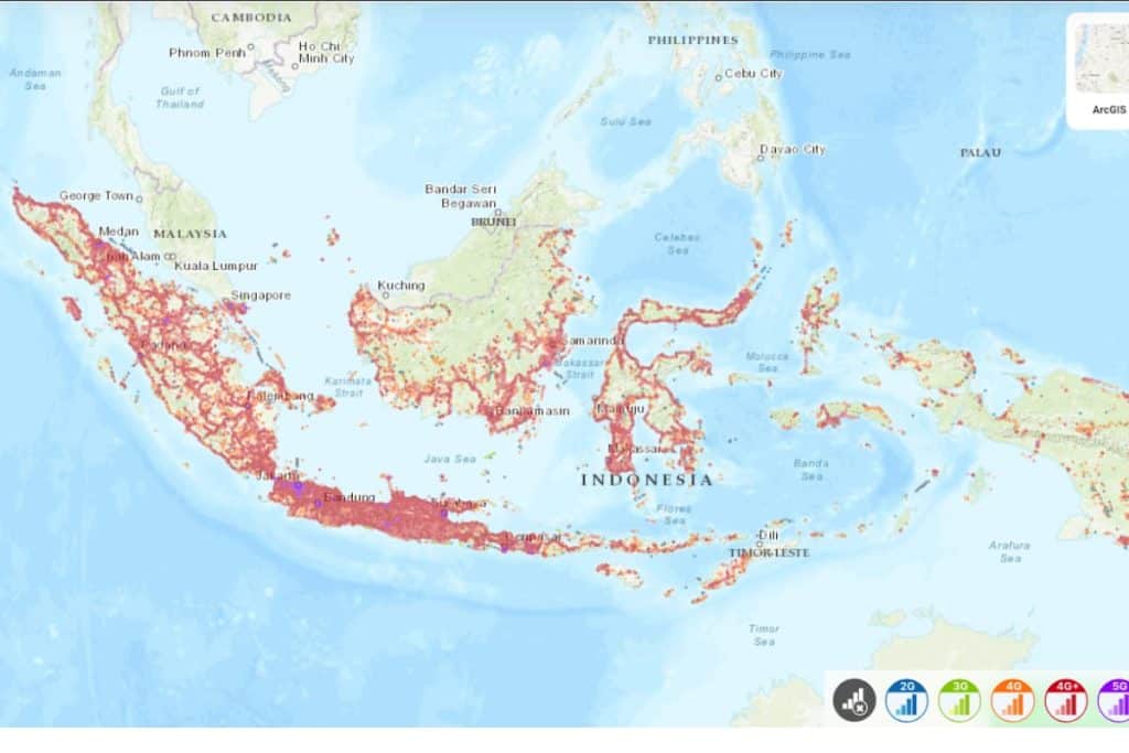 Telkomsel coverage in Indonesia. (Source: nPerf)