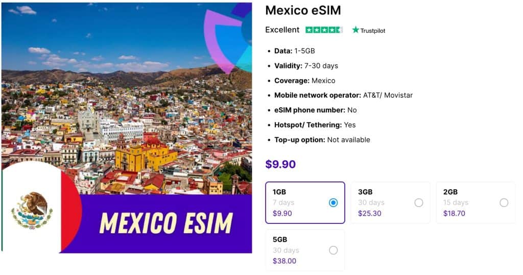 eSIM Mexique par Gigago