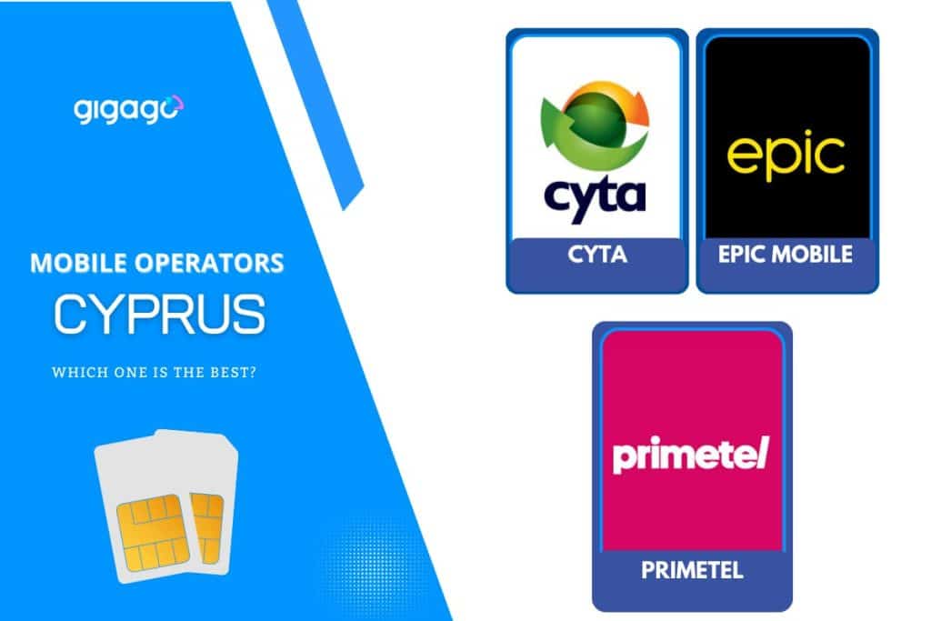 Three major carriers in Cyprus: Cyta - Vodafone, Epic Mobile (formerly MTN), and PrimeTel