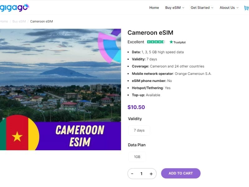 Cameroon eSIM for tourists