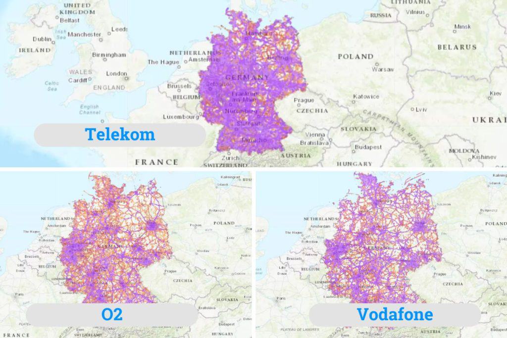 Mobile internet in Germany coverage map (source: nperf)