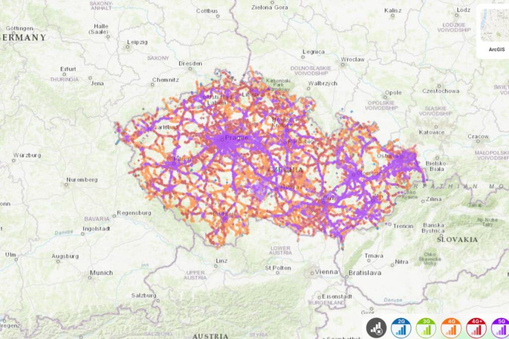 O2 coverage map in Czech (Source: nPerf)