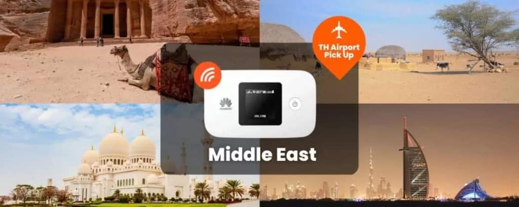 Pickup in airports is an option to rent Bahrain pocket wifi