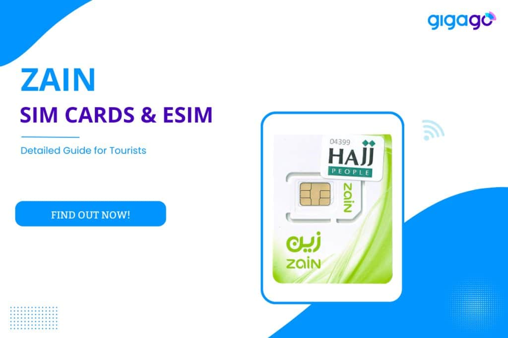 Zain sim cards and eSIM for tourists in Saudi Arabia