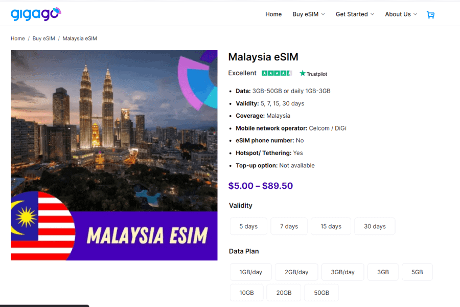 GIGAGO Malaysia eSIM