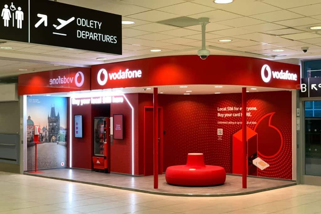 Purchase Vodafone SIM cards at Prague International Airport