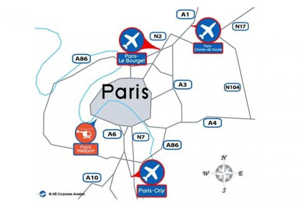 Airport Map of France