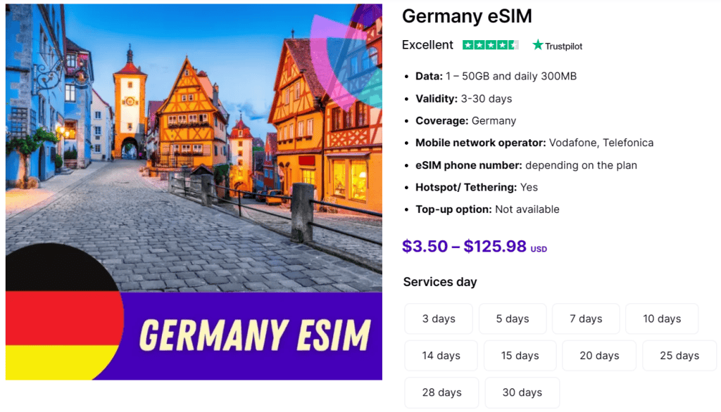 Grab an eSIM online for a smooth connection after landing at SIM card at Munich Airport