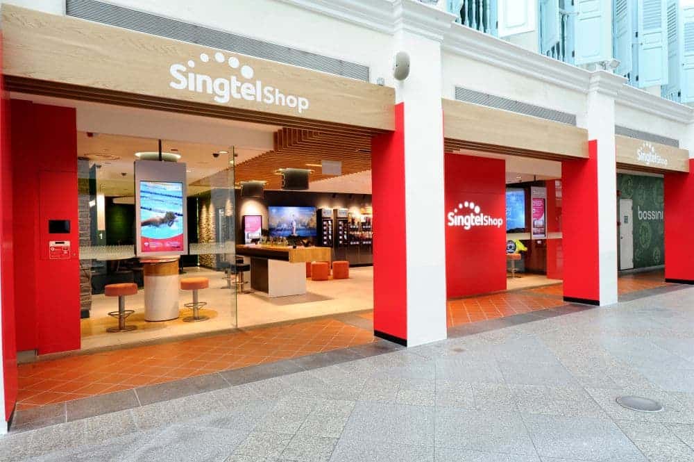 Singtel stores in the city centre